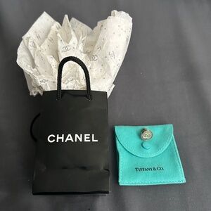 Rare CHANEL Lapel Pin by Tiffany, 925 Silver, Raised CC Logo on Textured Surface